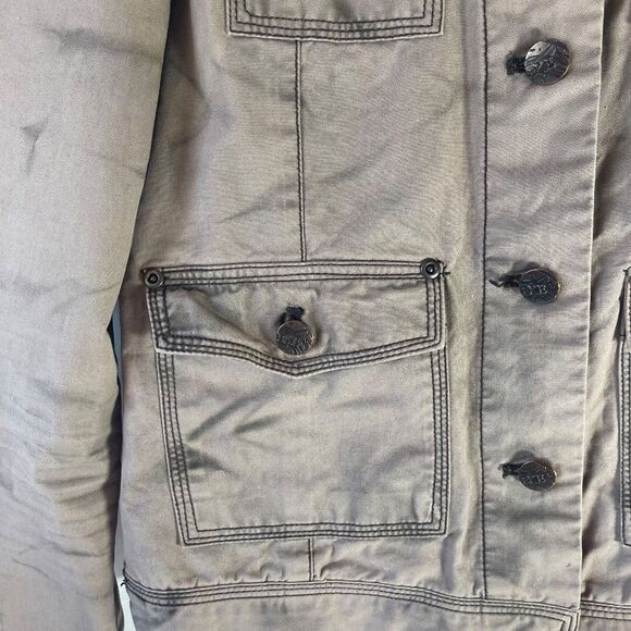 BKE Taupe/Tan Tie Dye Utility Jacket Sz S - Picture 4 of 6
